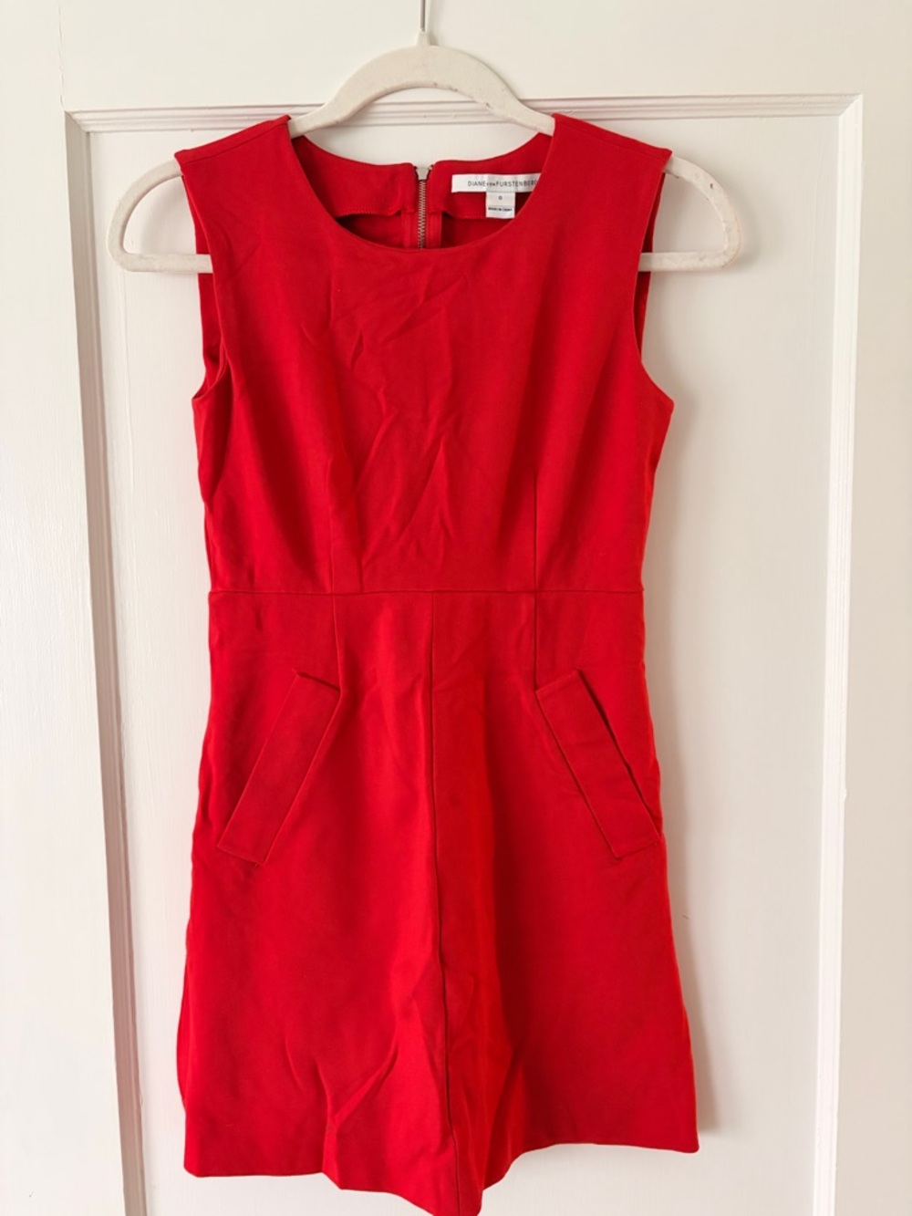 Diane Von Furstenberg Red Sleeveless Mini Dress